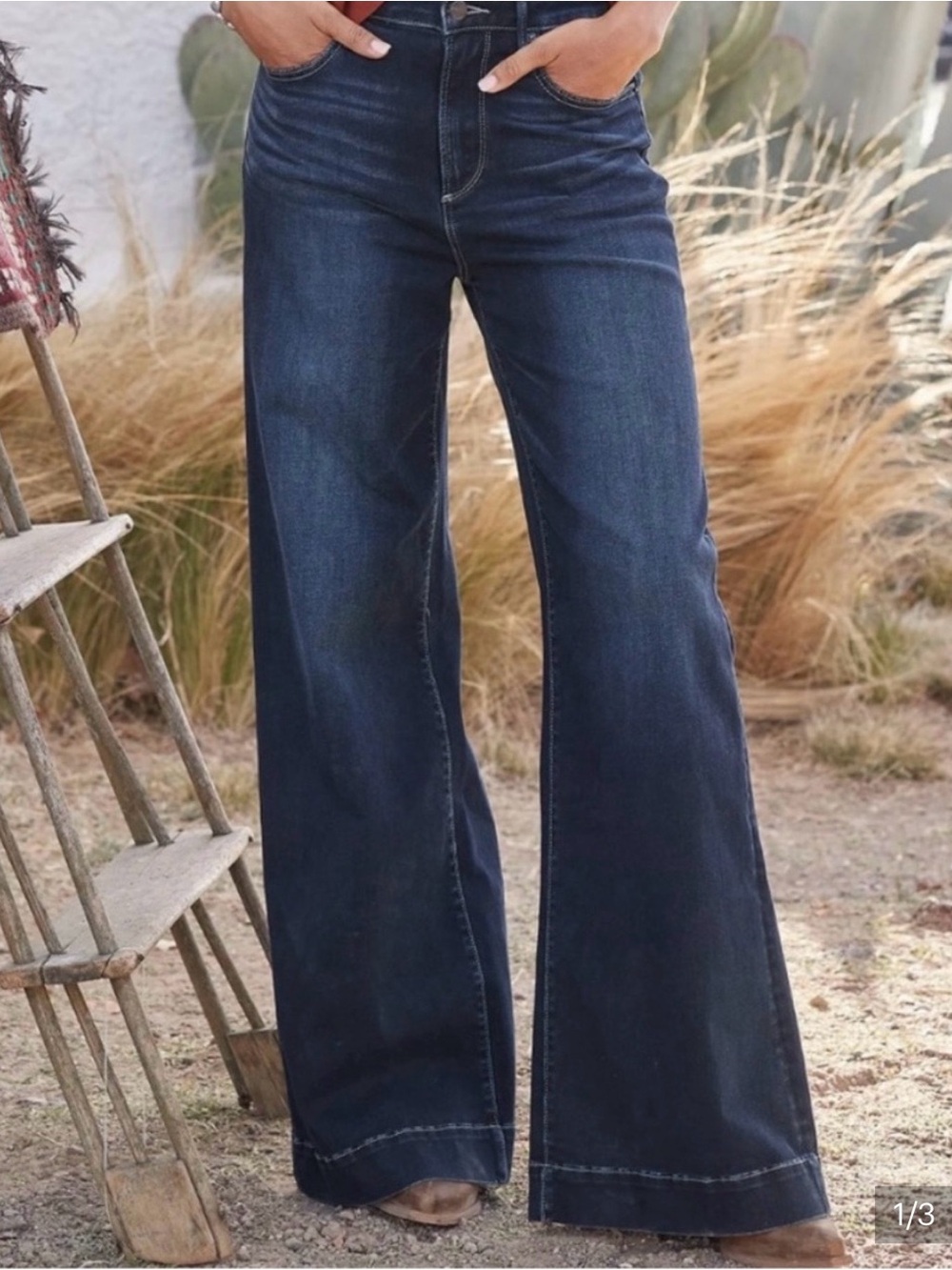 DRIFTWOOD Martha Wide Leg Flare Jeans - price is firm